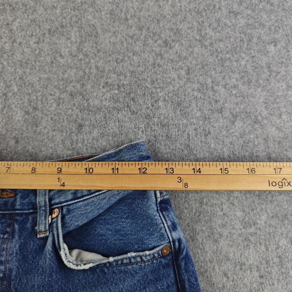 Agolde Riley High Rise Straight Crop Jeans Women's 24 Blue Distressed Frayed Hem - Picture 5 of 9